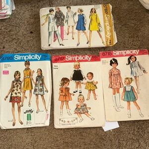 Vintage 1970s simplicity sewing patterns 4pc